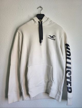 Sudadera Hollister blanca con capucha – Talla M –