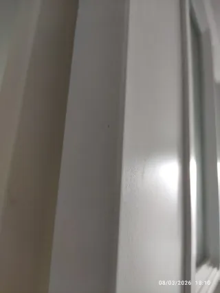 Puerta blanca con cristal