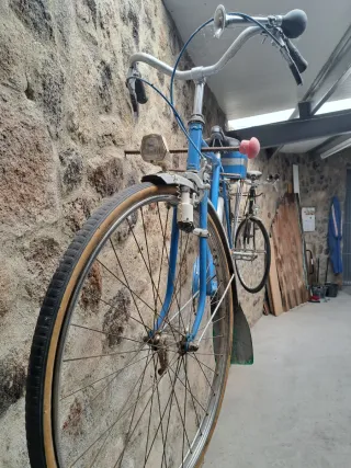 Bicicleta azul con cesta