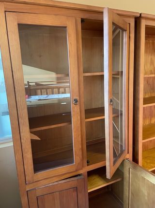 Armario Vitrina Madera y Cristal