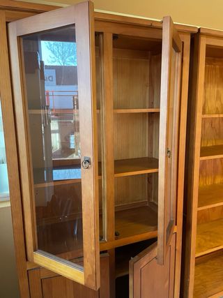 Armario Vitrina Madera y Cristal