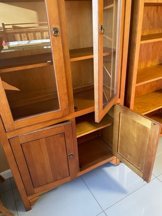 Armario Vitrina Madera y Cristal