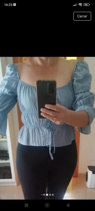 Blusita manga larga abullonada