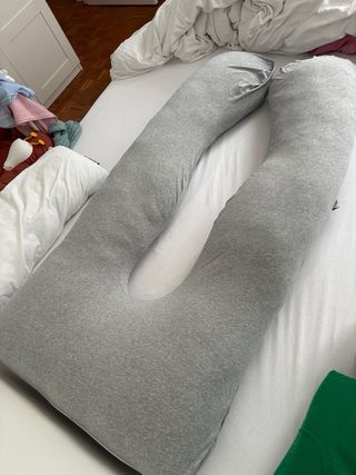 Cojín de embarazo gris funda algodon