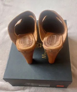 Zuecos Massimo Dutti Piel Marrón Mujer