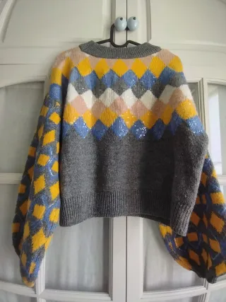 Jersey Zara Rombos Lentejuelas Talla S