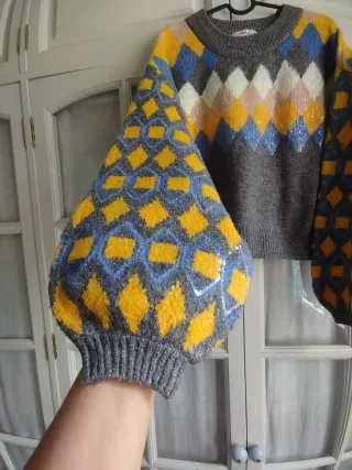 Jersey Zara Rombos Lentejuelas Talla S