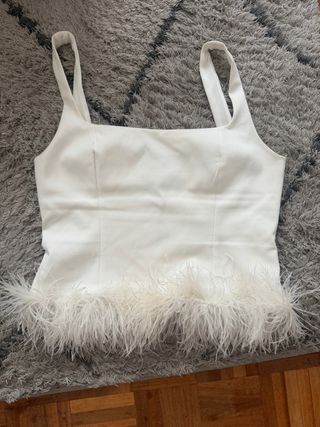Regalo Top Zara con plumas Talla XL con compra