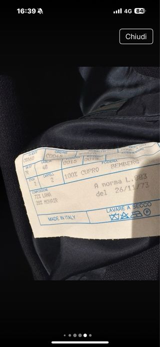 Giacca uomo blu 72% lana 28% mohair