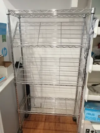 Estantería Metálica Plata Tipo Metro