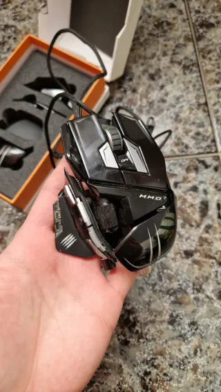 Ratón Gaming MMO 7 Negro y Plata