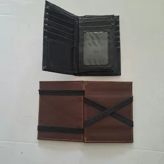 2 Portafogli: Marrone Nuovo, Nero Usato