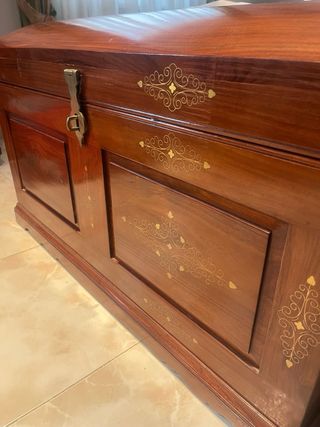 Baúl Francés Siglo XX Madera y Metal