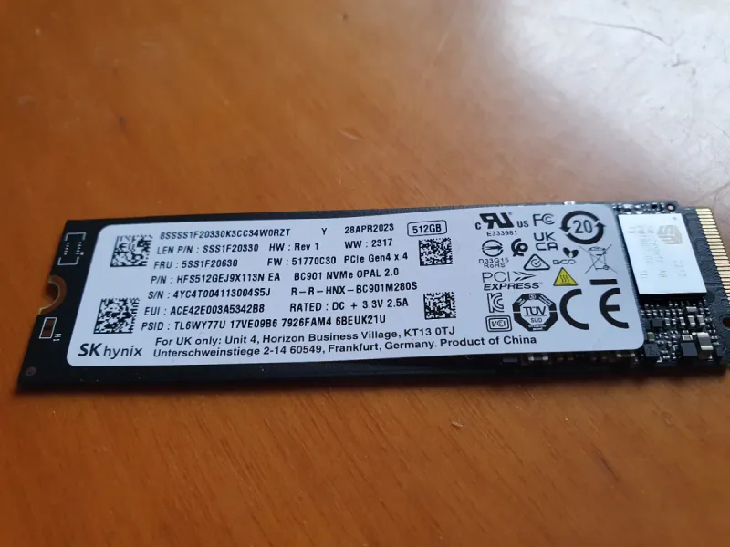 SSD SK Hynix 512GB NVMe M.2 PCIe 4.0 afbeelding 2