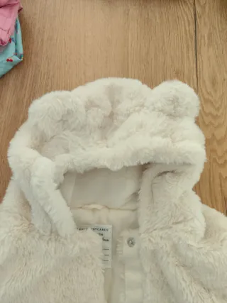 Pellicciotto bimba bianco con cappuccio