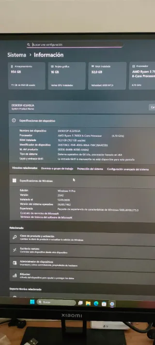 PC gaming 5060ti Ryzen 5 7600X 32gb ddr5
