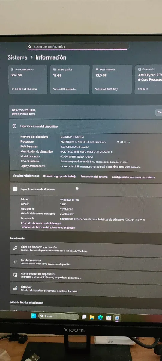 PC gaming 5060ti Ryzen 5 7600X 32gb ddr5 afbeelding 6