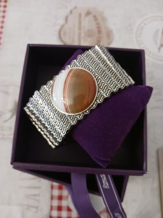 Pulsera elástica vintage malla y piedra nueva