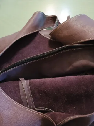 Borsa secchiello pelle viola made in Italy