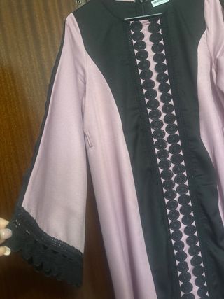 Chilaba rosa y negra talla única