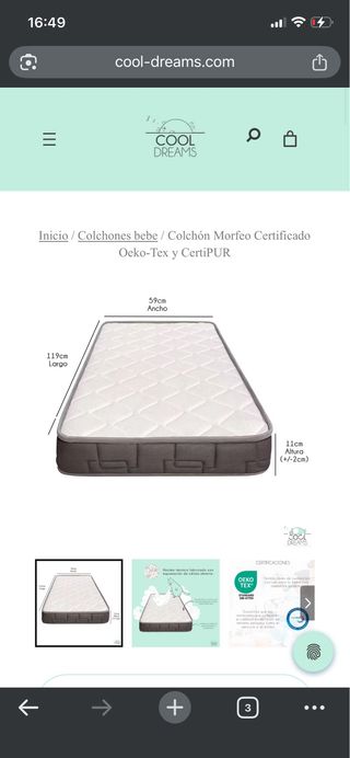 Colchón Cuna Cool Dreams 120x60