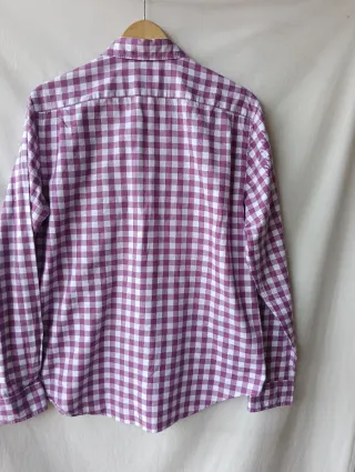Camisa Lacoste Cuadros Rosa Talla M