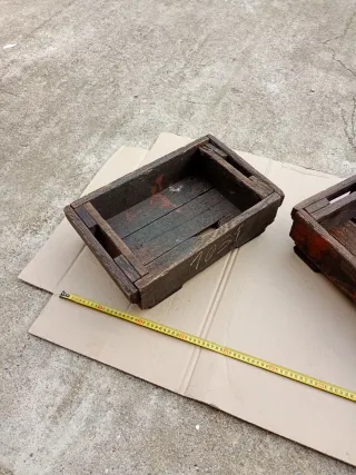 Lote 2 Cajas Madera Fábrica Industrial