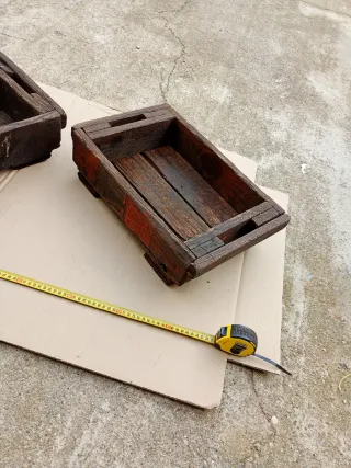 Lote 2 Cajas Madera Fábrica Industrial