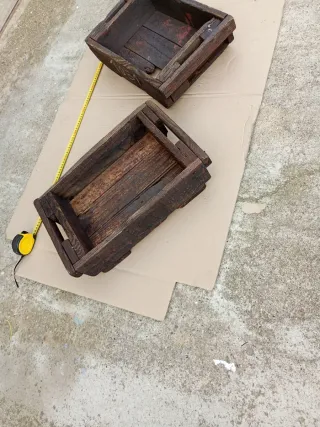 Lote 2 Cajas Madera Fábrica Industrial