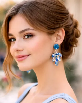 Bonitos y llamativos Pendientes estilo floral