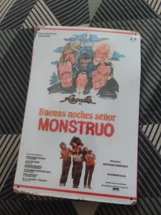 Cartel Metálico Película Buenas Noches Sr Monstruo