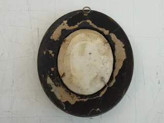 Miniatura ovale in schiuma di mare scena pastorale