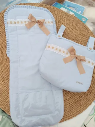 Funda silla bebé + bolso azul