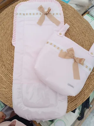 Funda silla bebé + bolso rosa
