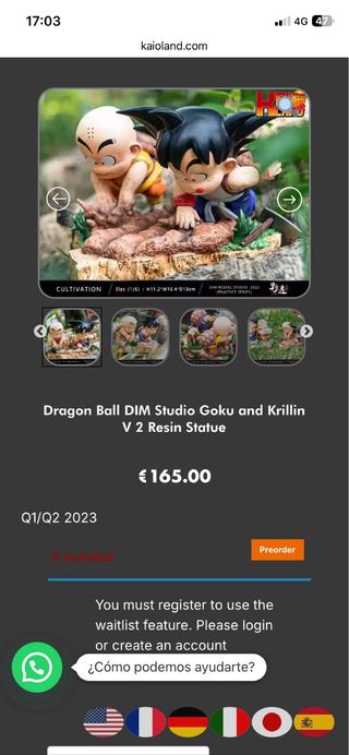 Figura Resina Dragon Ball Goku Krilin