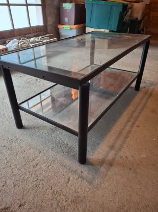 Mesa de centro cristal abatible