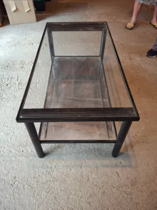 Mesa de centro cristal abatible