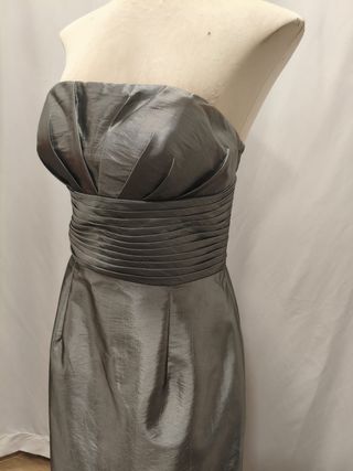 Vestido fiesta plateado con torera