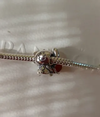 Charm Stitch con Rosa Plata S925 Pandora