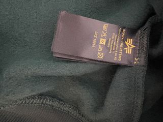 Felpa Alpha Industries verde con stampa arancione