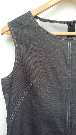 Vestido vaquero elástico gris