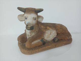 Bue Seduto Presepe Fontanini 50cm Resina