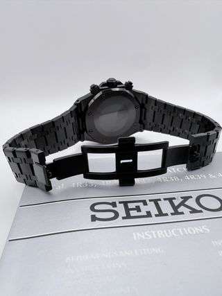 Seiko Mod Royal Oak Chrono Full Black