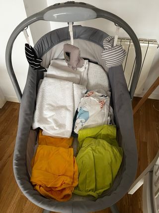 Mini Cuna Chicco 4 en 1 + colchón+sabanas+fundas