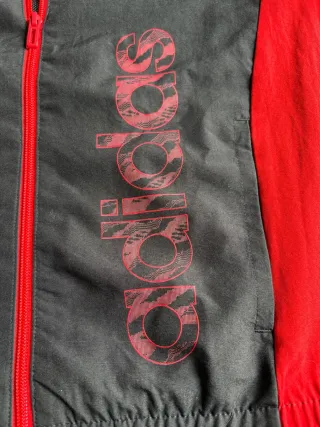 Giacca a vento Adidas Junior - Nero/Rosso (9-10 an