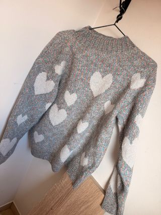 Jersey Corazón Cuello Alto Azul Blanco