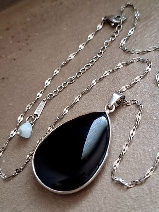 Collana  con pendente in Tormalina Nera Naturale