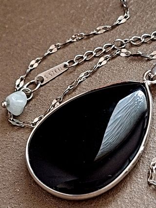 Collana  con pendente in Tormalina Nera Naturale