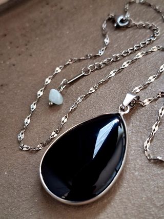 Collana  con pendente in Tormalina Nera Naturale
