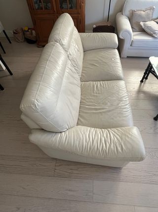 Sofá Natuzzi 2 plazas crema piel